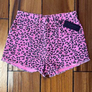 NWT, Carmar Denim - Pink Leopard Print High Waisted Shorts, Size 26! 💖